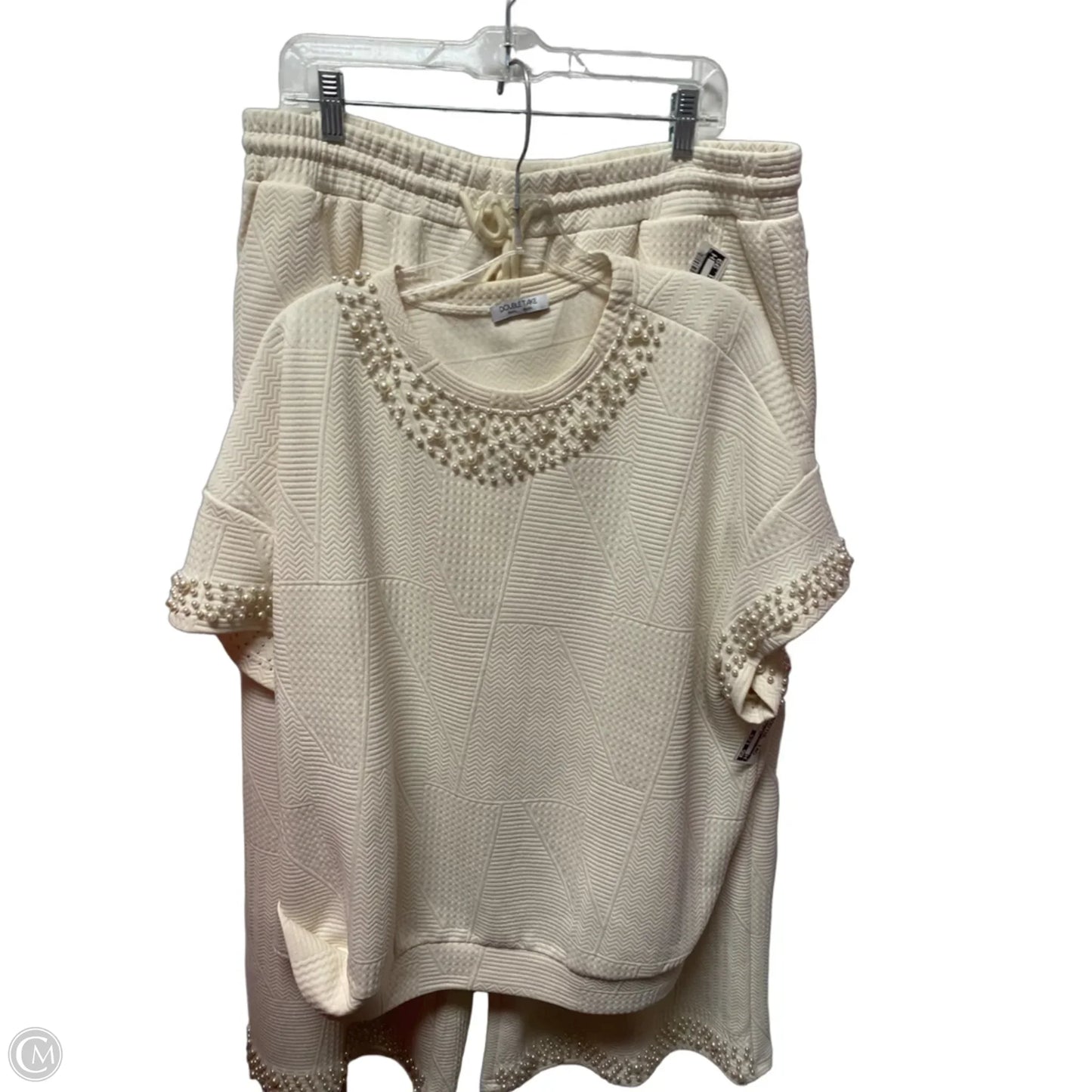 Pants Set 2pc By Double Take In Cream, Size: 20