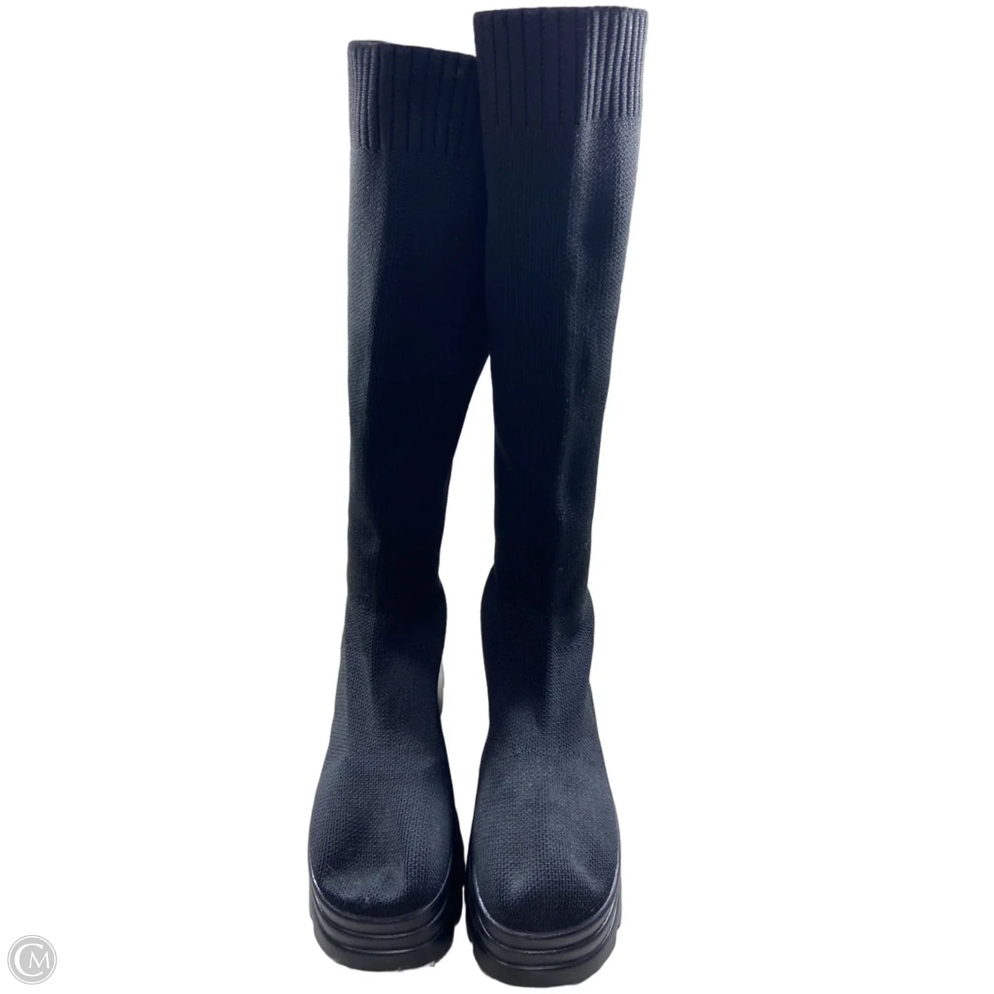 Boots Knee Heels By Clothes Mentor In Black, Size: 8.5