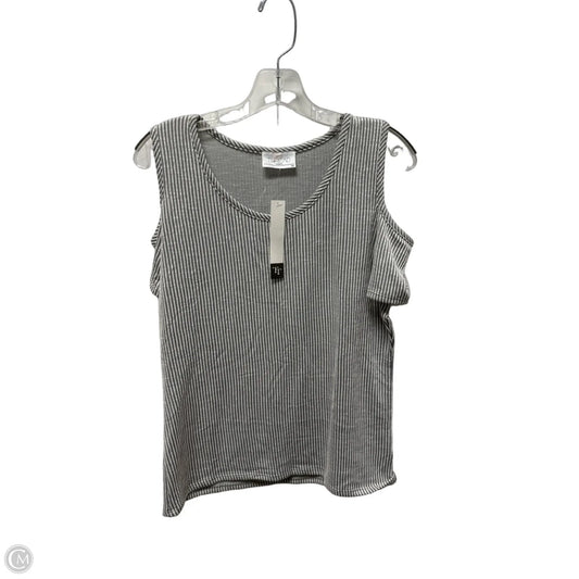 Top Short Sleeve By Clothes Mentor In Grey & White, Size: Xl