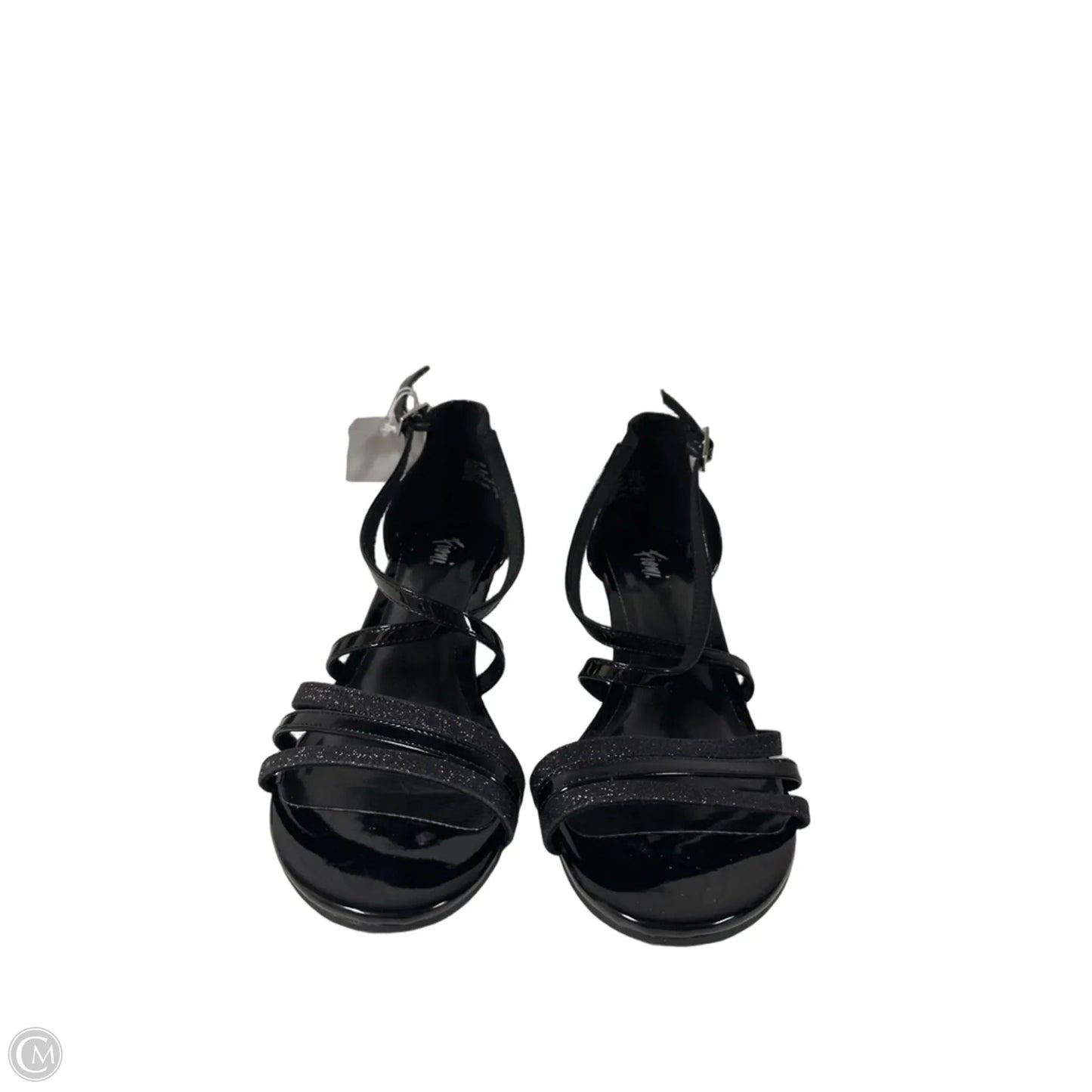 Sandals Heels Wedge By Fioni In Black, Size: 7