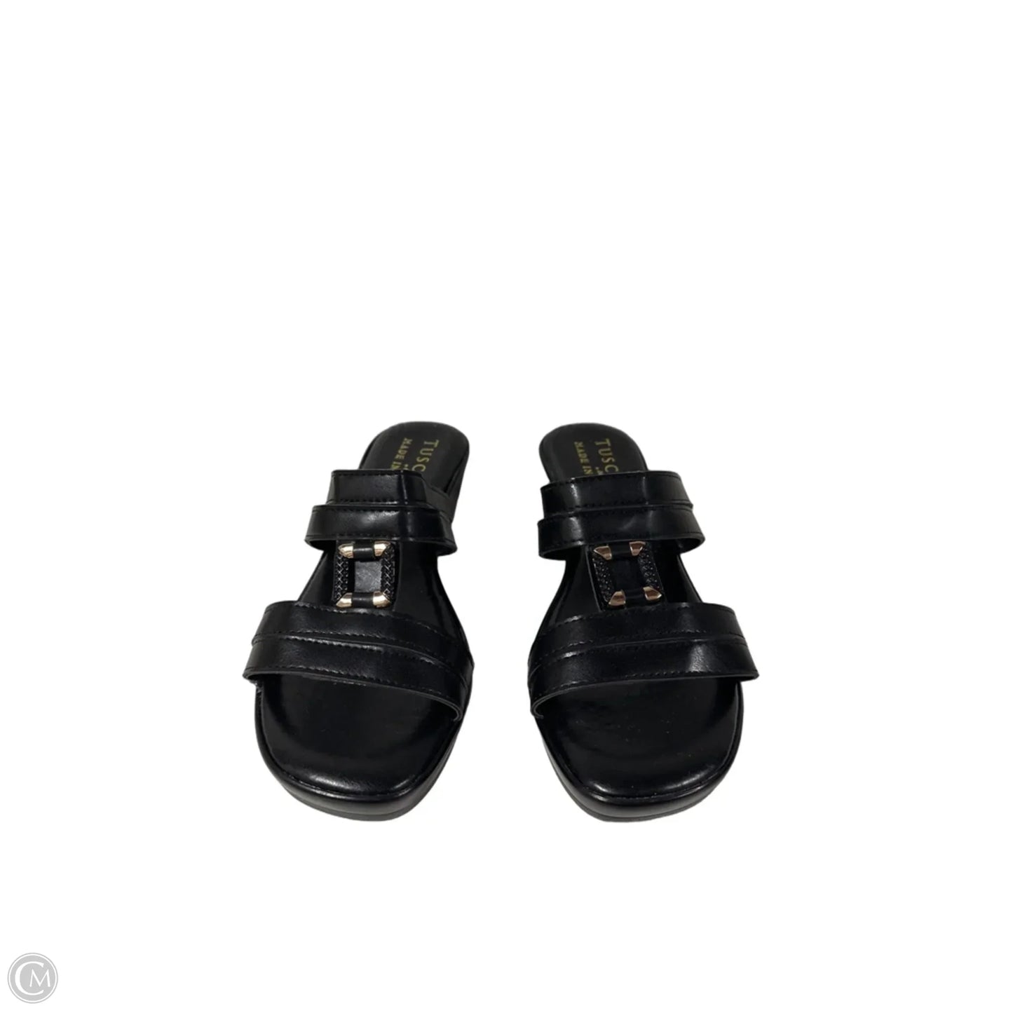 Sandals Heels Wedge By Clothes Mentor In Black, Size: 6.5