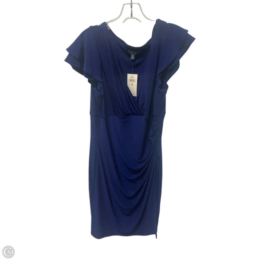 Dress Casual Midi By Lauren By Ralph Lauren In Blue, Size: Xl