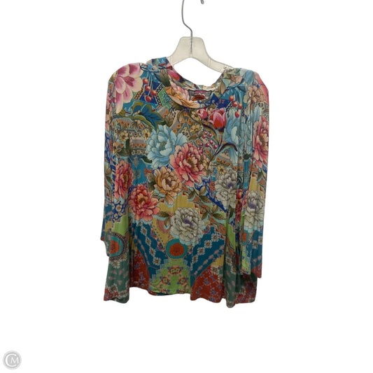 Top 3/4 Sleeve By Johnny Was In Multi-colored, Size: 2x
