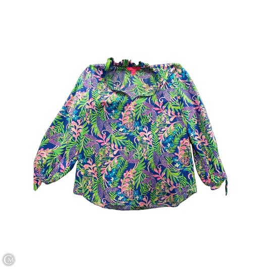 Top Long Sleeve Designer By Lilly Pulitzer In Blue & Green, Size: S