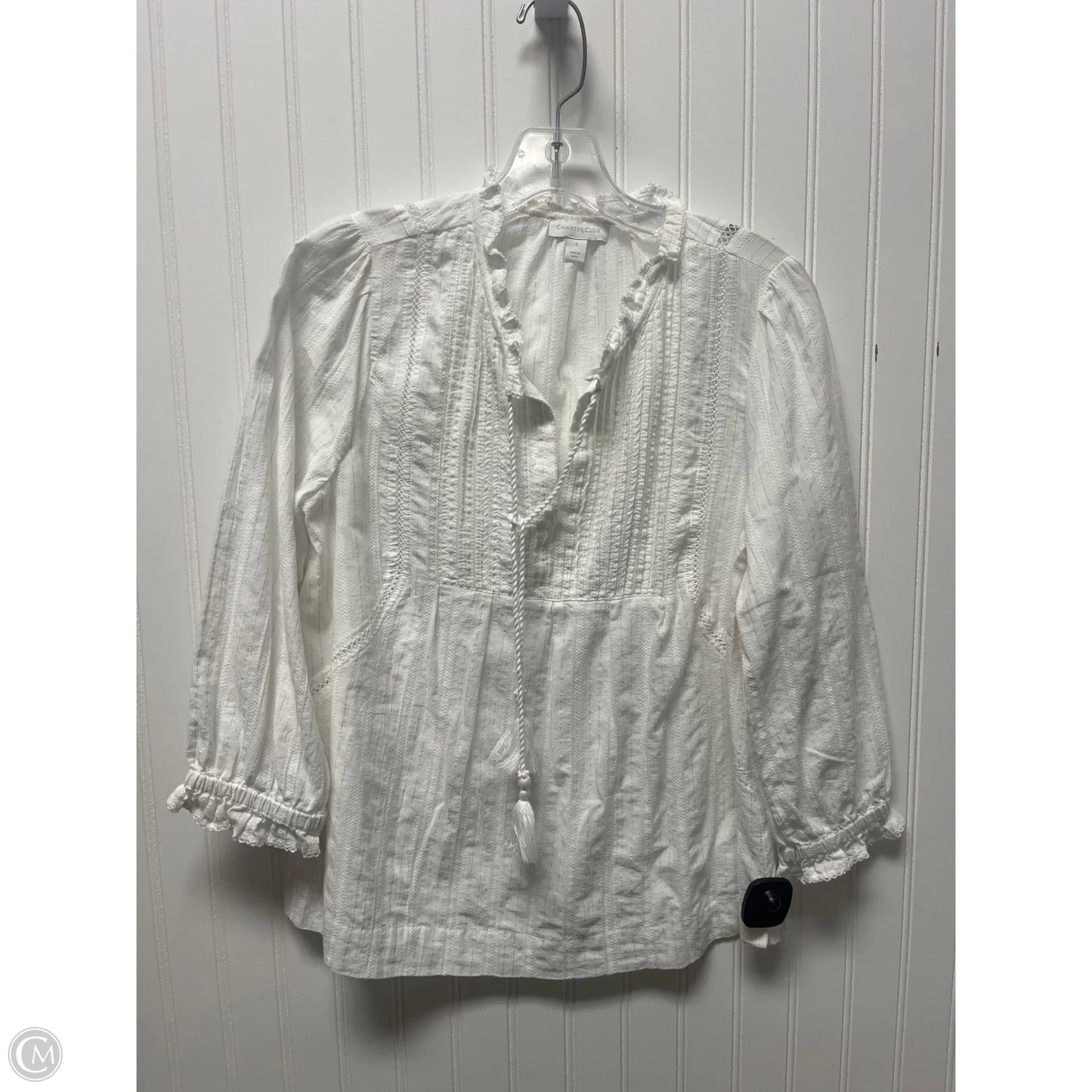 Top Long Sleeve Basic By Charter Club In White, Size: S