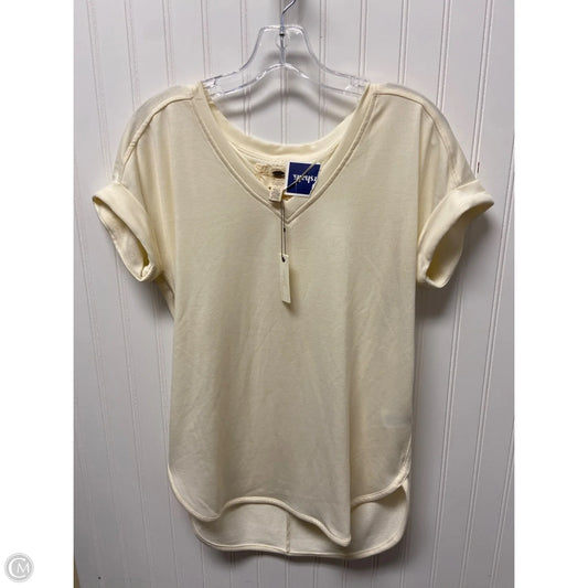 Top Short Sleeve Basic By Cupio In Beige, Size: Sp