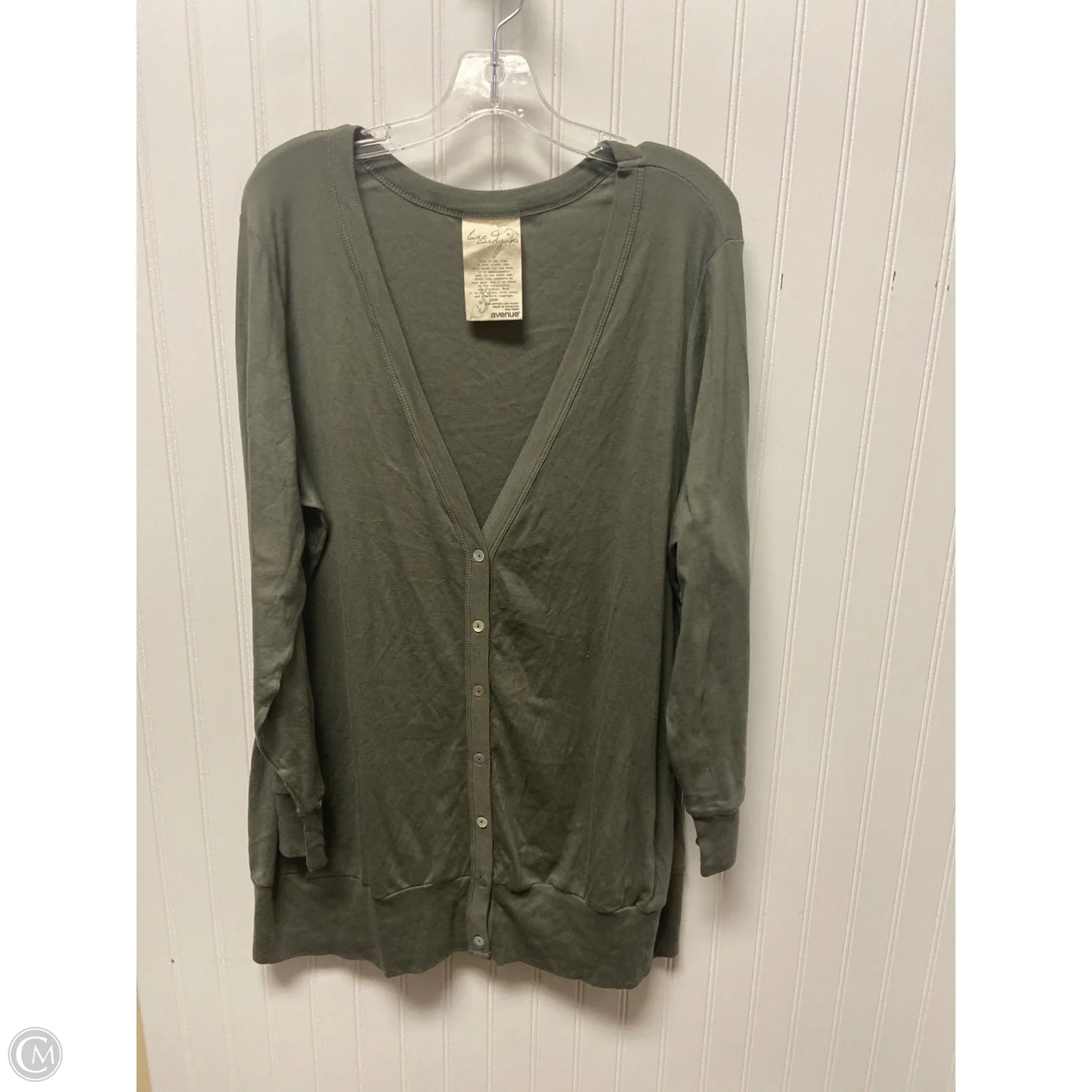 Top Long Sleeve By Avenue In Green, Size: 3x