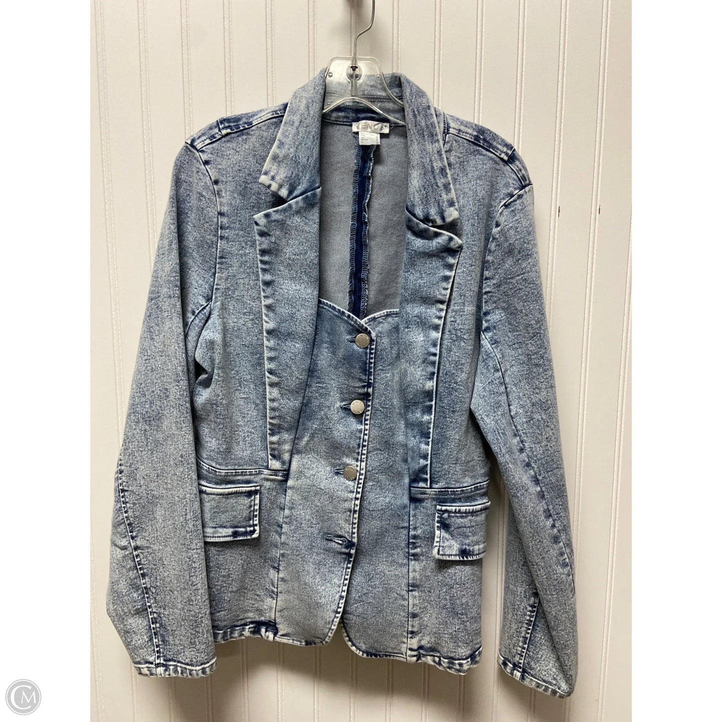 Top Long Sleeve By Venus In Blue Denim, Size: Xl