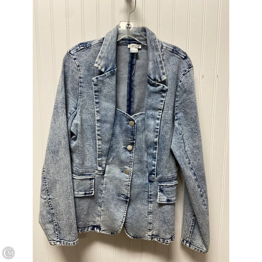 Top Long Sleeve By Venus In Blue Denim, Size: Xl