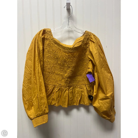 Top Long Sleeve By Free People In Yellow, Size: L