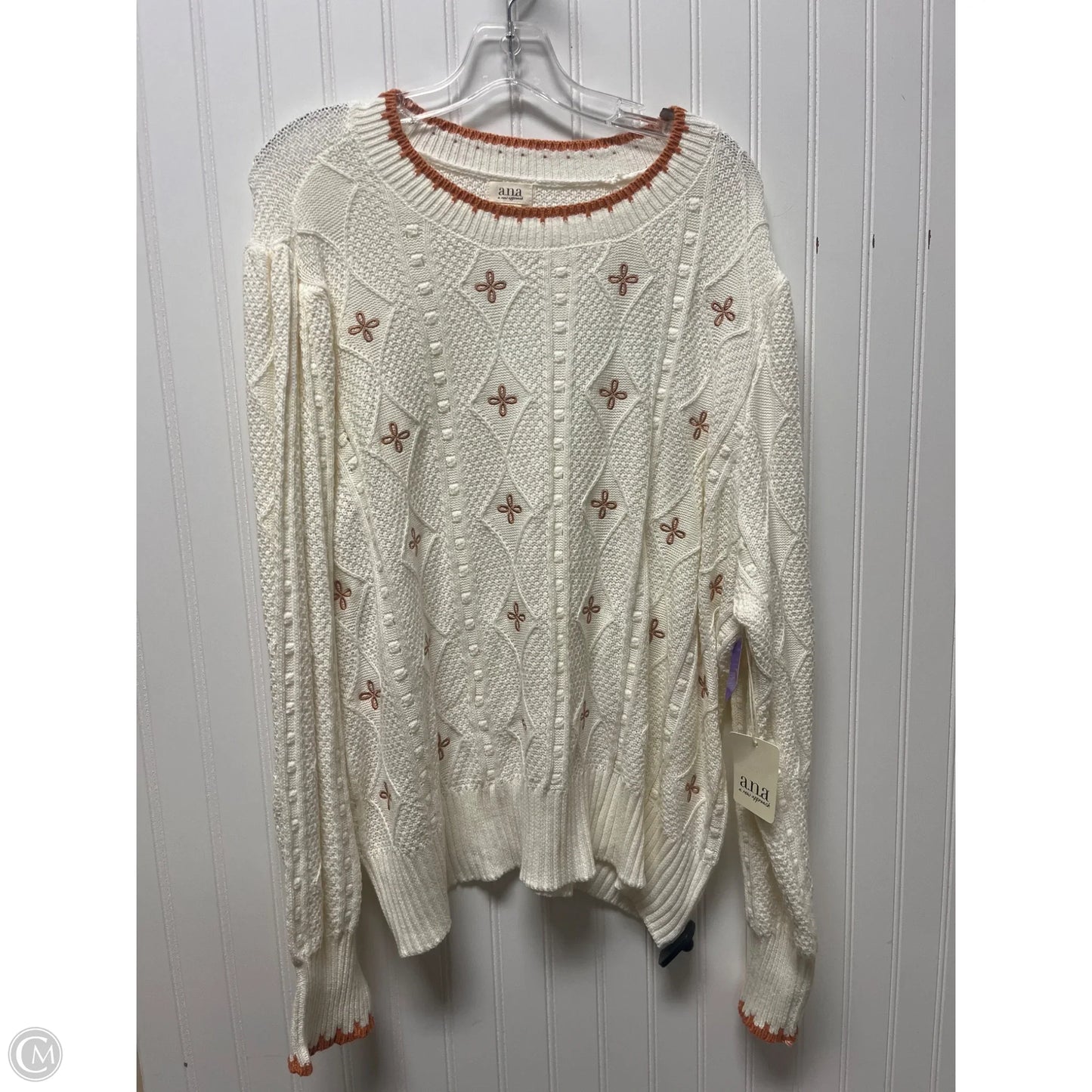 Sweater By Ana In Cream, Size: 2x