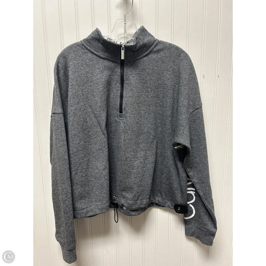 Athletic Top Long Sleeve Collar By Calvin Klein Performance In Grey, Size: Xl