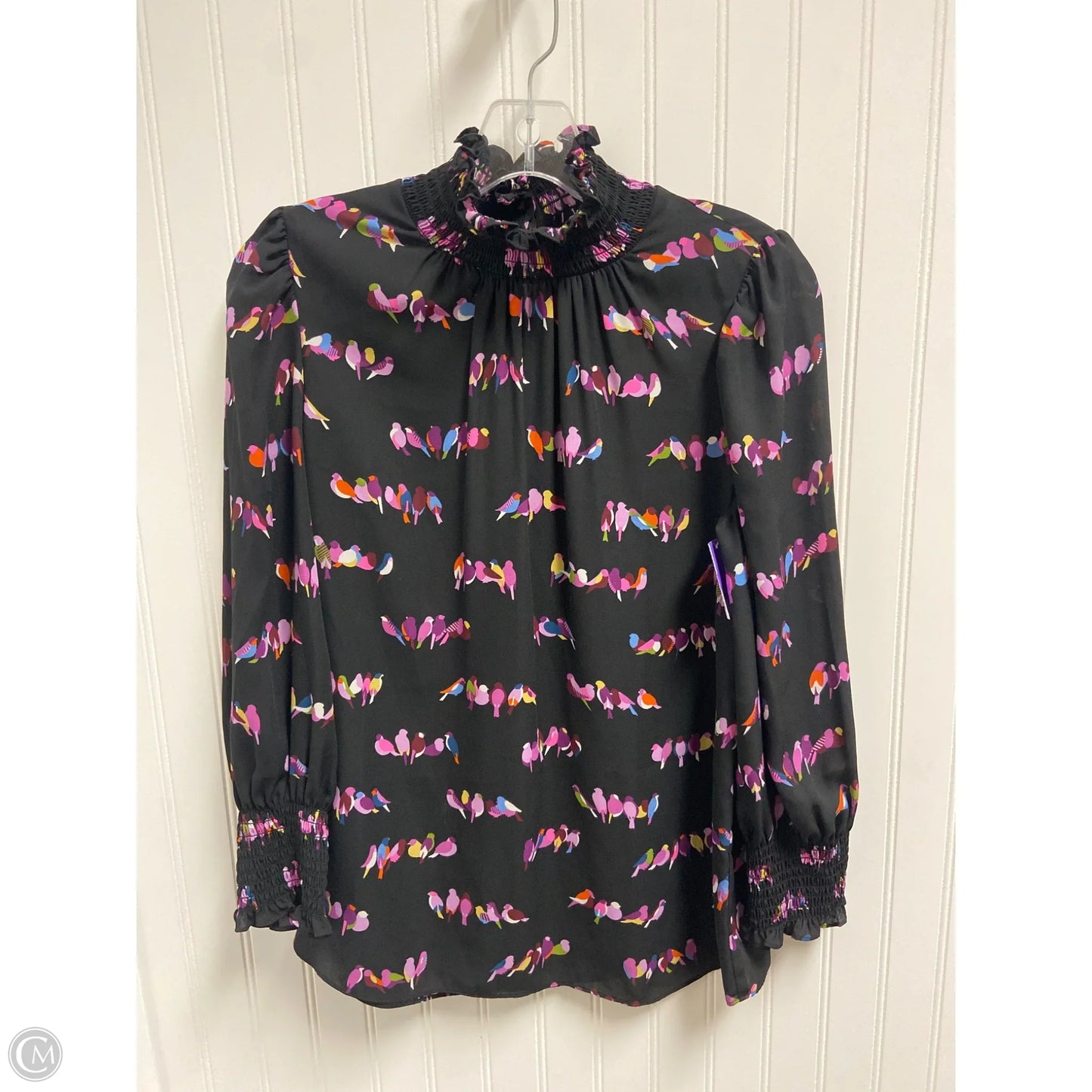 Top Long Sleeve Designer By Kate Spade In Black & Purple, Size: S