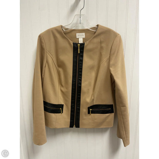 Jacket Shirt By Chicos In Tan, Size: M