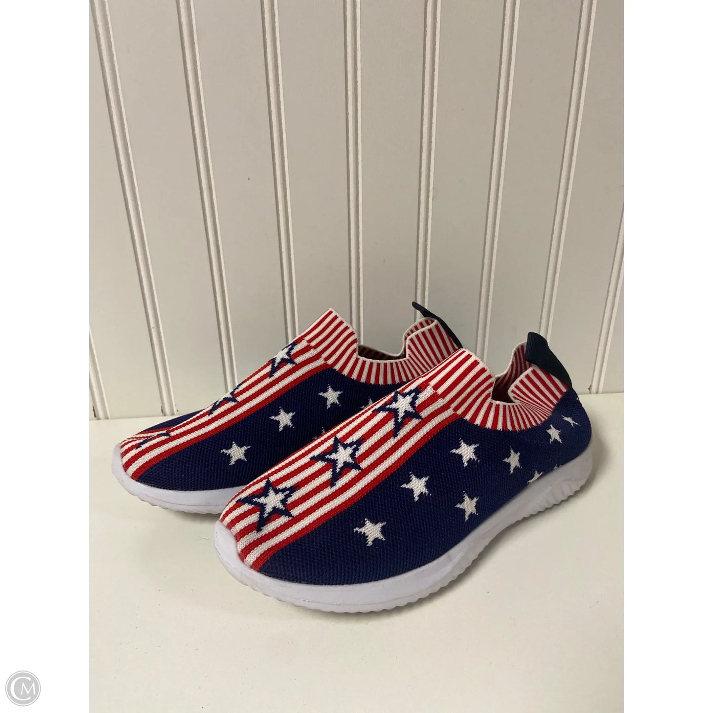 Shoes Sneakers By Cmf In Blue & Red & White, Size: 6.5