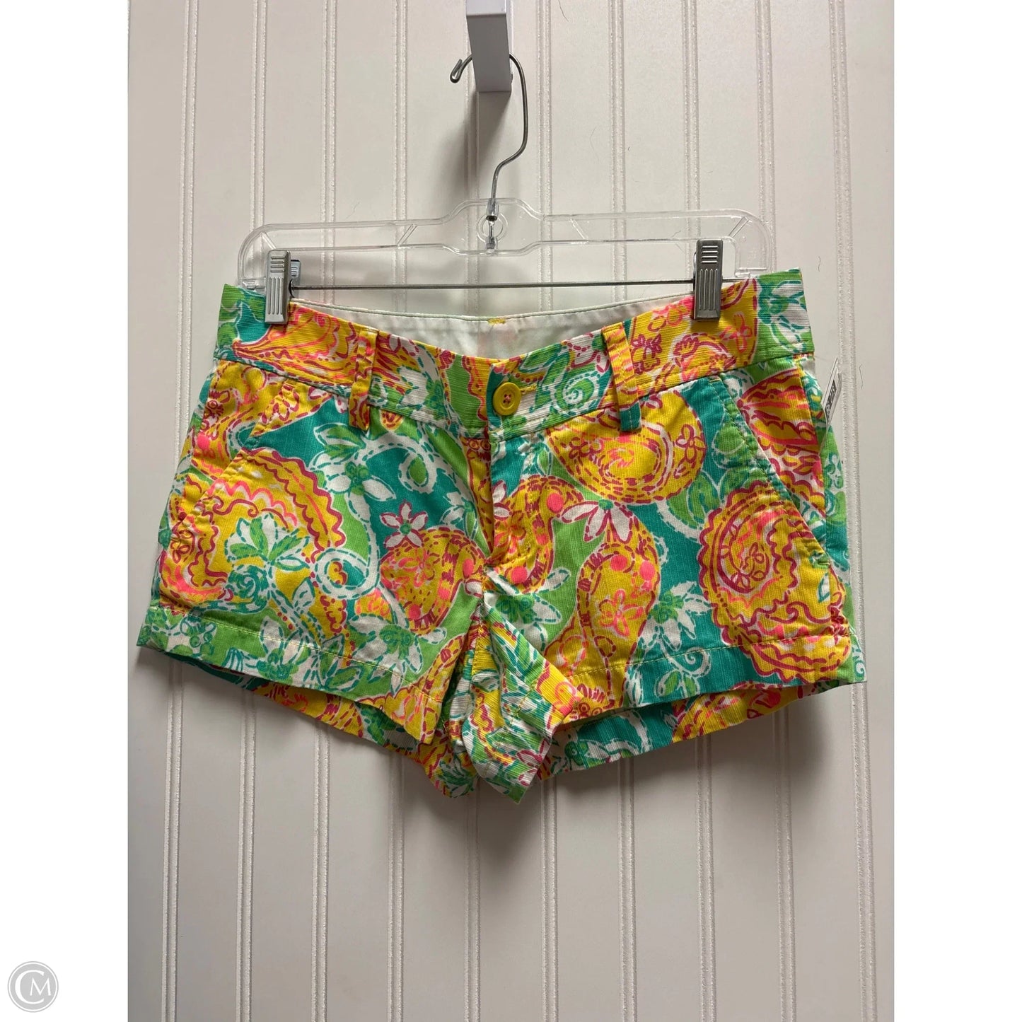 Shorts Designer By Lilly Pulitzer In Green & Yellow, Size: 2