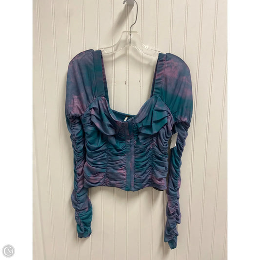 Top Long Sleeve By Free People In Blue & Purple, Size: M