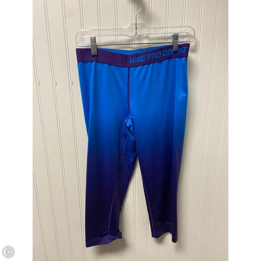 Athletic Leggings Capris By Nike In Blue & Purple, Size: L
