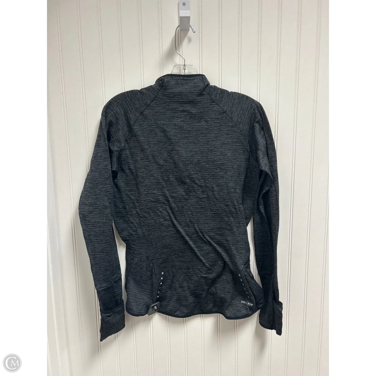 Athletic Top Long Sleeve Collar By Nike In Grey, Size: Sp