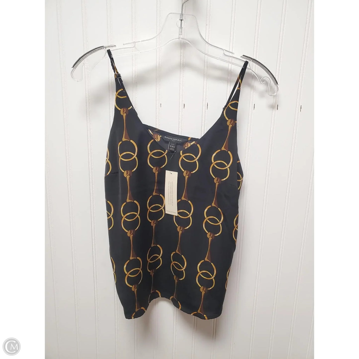 Top Sleeveless Basic By Banana Republic In Black & Gold, Size: Xxs