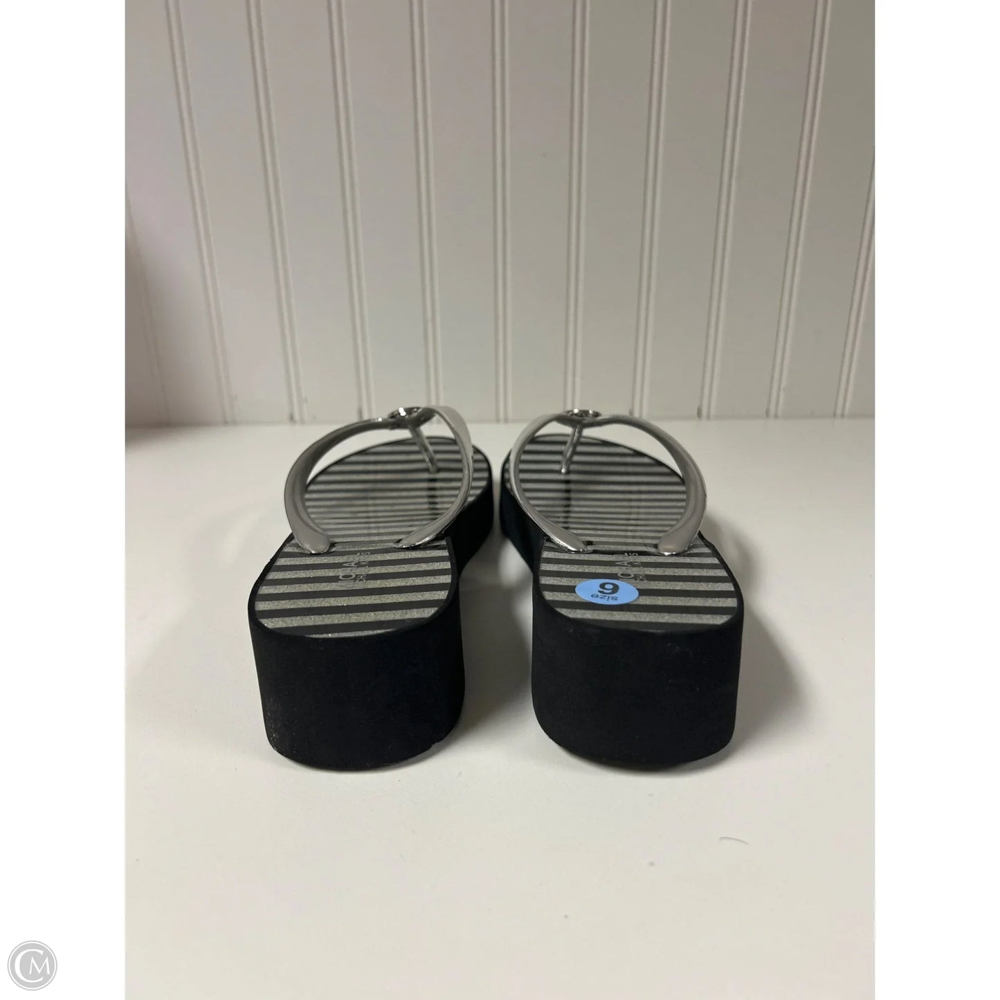 Sandals Flip Flops By Michael By Michael Kors In Striped Pattern, Size: 6