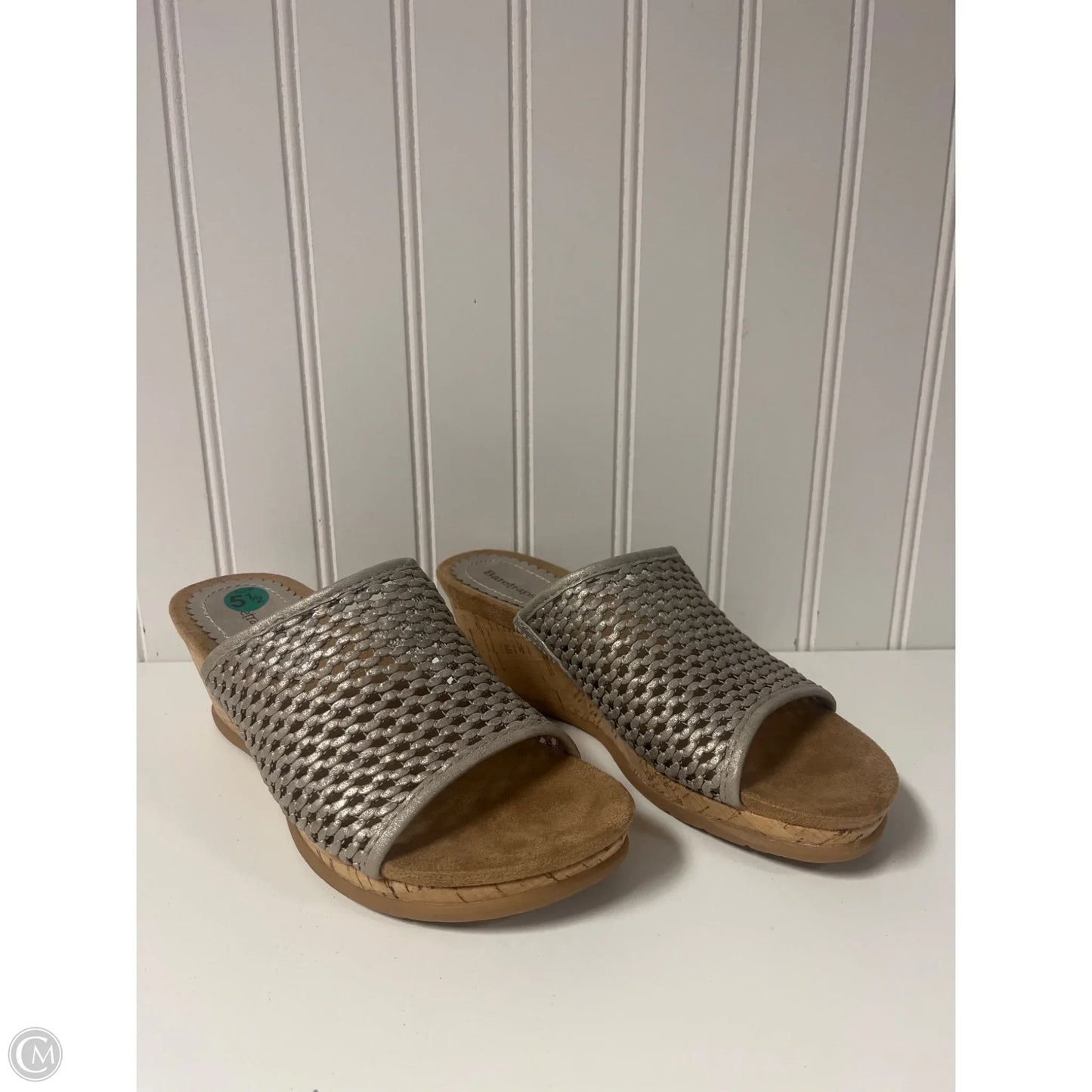 Sandals Heels Wedge By Bare Traps In Taupe, Size: 5.5
