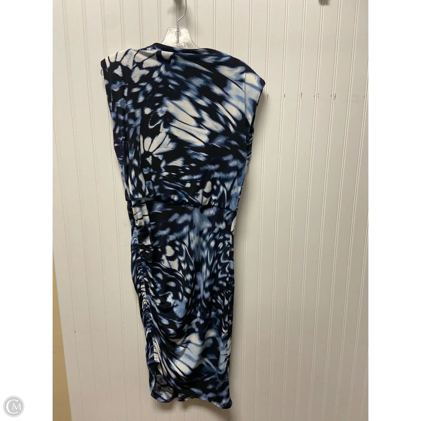 Dress Party Midi By Calvin Klein In Black & Blue, Size: M