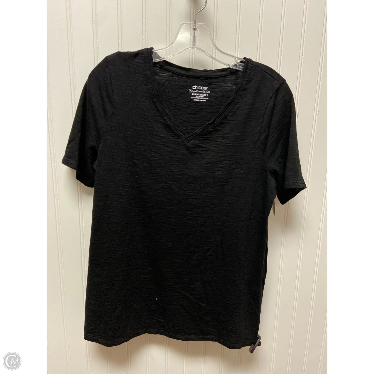 Top Short Sleeve Basic By Chicos In Black, Size: M