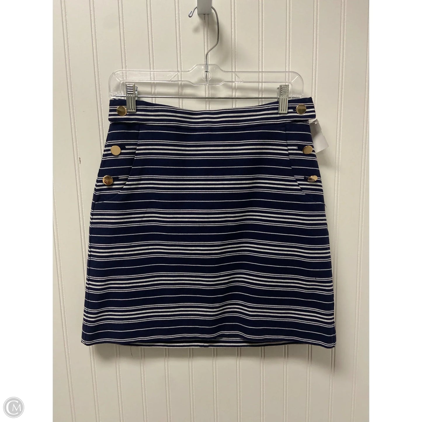 Skirt Mini & Short By Loft In Striped Pattern, Size: 2