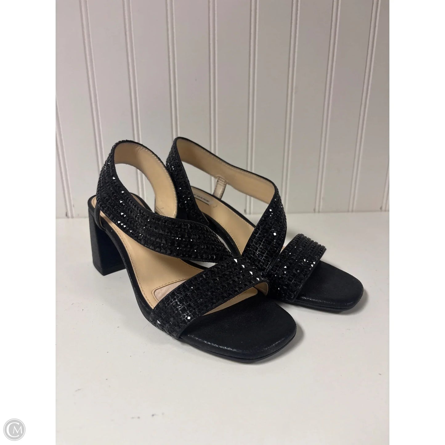 Sandals Heels Block By Alex Marie In Black, Size: 6.5