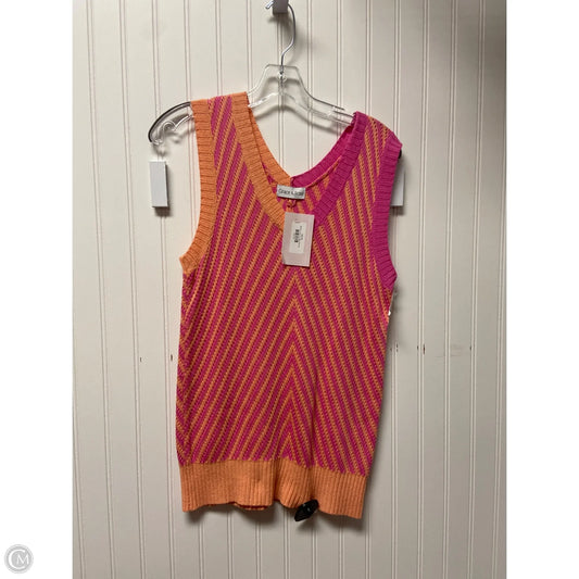 Top Sleeveless By Cmc In Orange & Pink, Size: M