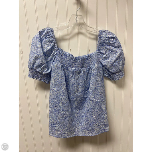 Top Short Sleeve By J. Crew In Blue & White, Size: S