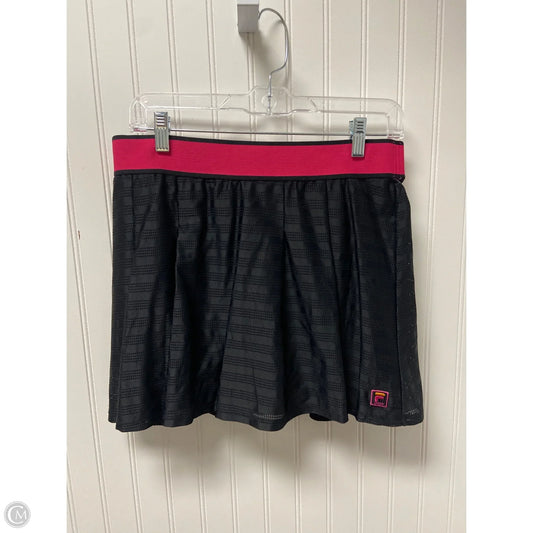 Athletic Skort By Fila In Black & Pink, Size: L