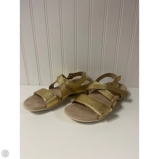 Sandals Flats By Vionic In Gold, Size: 7
