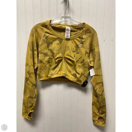 Athletic Top Long Sleeve Crewneck By Gym Shark In Yellow, Size: 1x