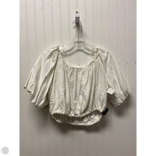 Top Short Sleeve By Zara In White, Size: M