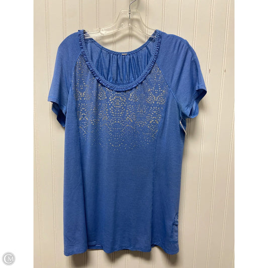 Athletic Top Short Sleeve By Lululemon In Blue, Size: L