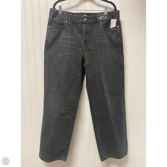 Jeans Straight By Express In Black Denim, Size: 12