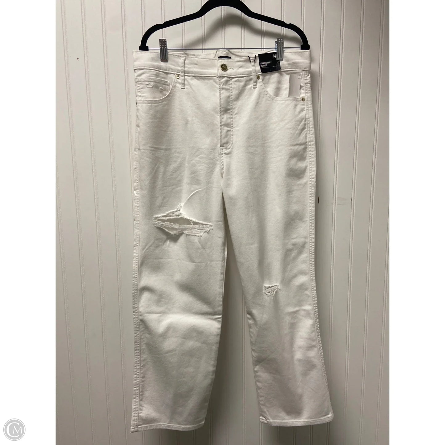 Jeans Straight By Express In White Denim, Size: 14