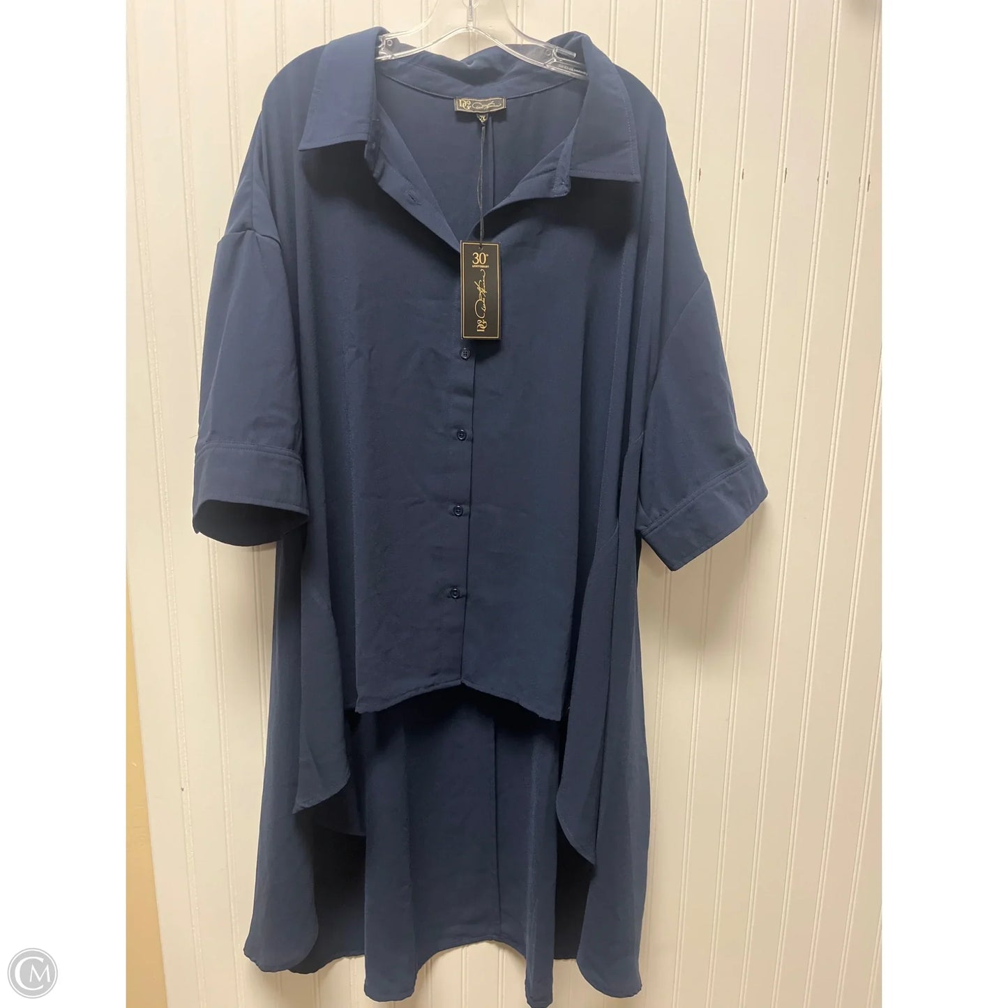 Tunic Short Sleeve By Diane Gilman In Blue, Size: 2x