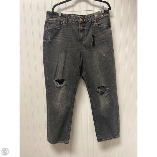 Jeans Boyfriend By Express In Black Denim, Size: 14