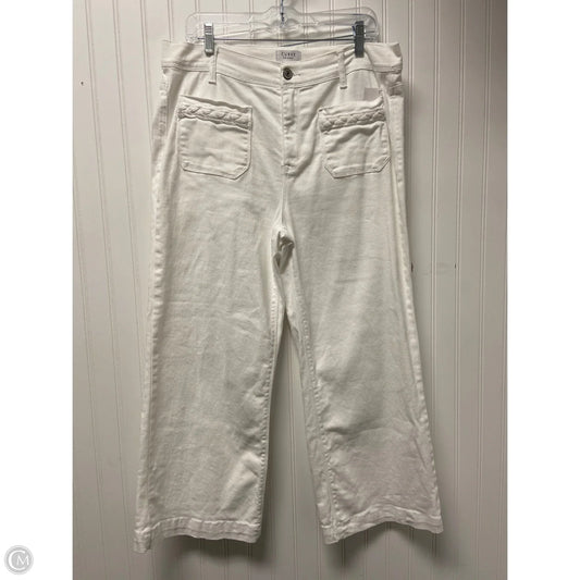 Jeans Wide Leg By Curve Appeal In White Denim, Size: 14