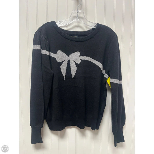 Sweater By Adrienne Vittadini In Black & Grey, Size: Lp