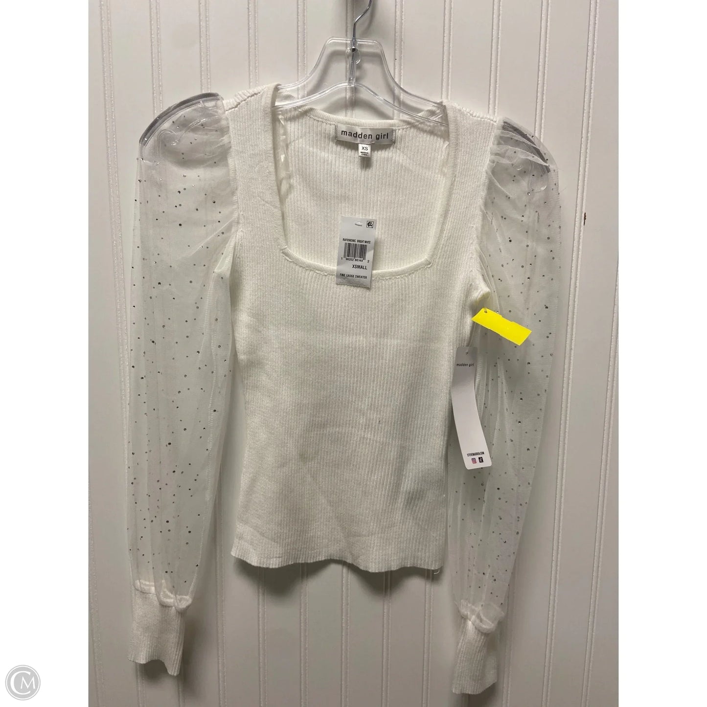 Top Long Sleeve By Madden Girl In White, Size: Xs