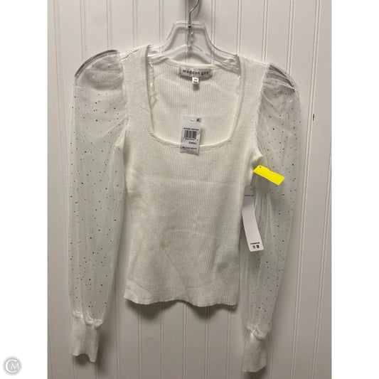 Top Long Sleeve By Madden Girl In White, Size: Xs
