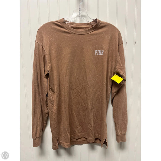 Top Long Sleeve Basic By Pink In Tan, Size: Xs