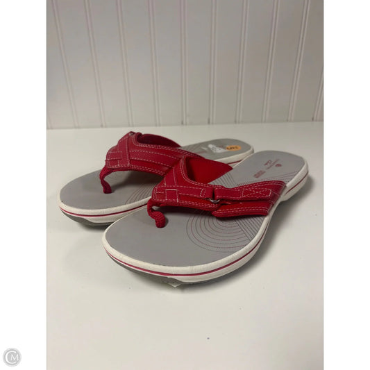 Sandals Flip Flops By Clarks In Red, Size: 5