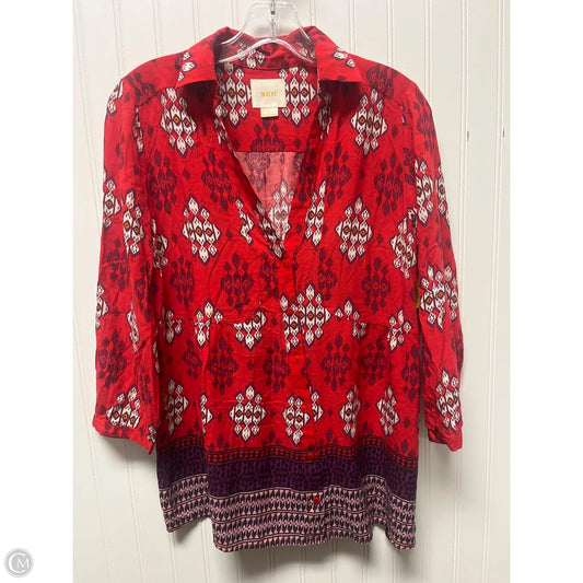 Top Long Sleeve By Maeve In Red, Size: S