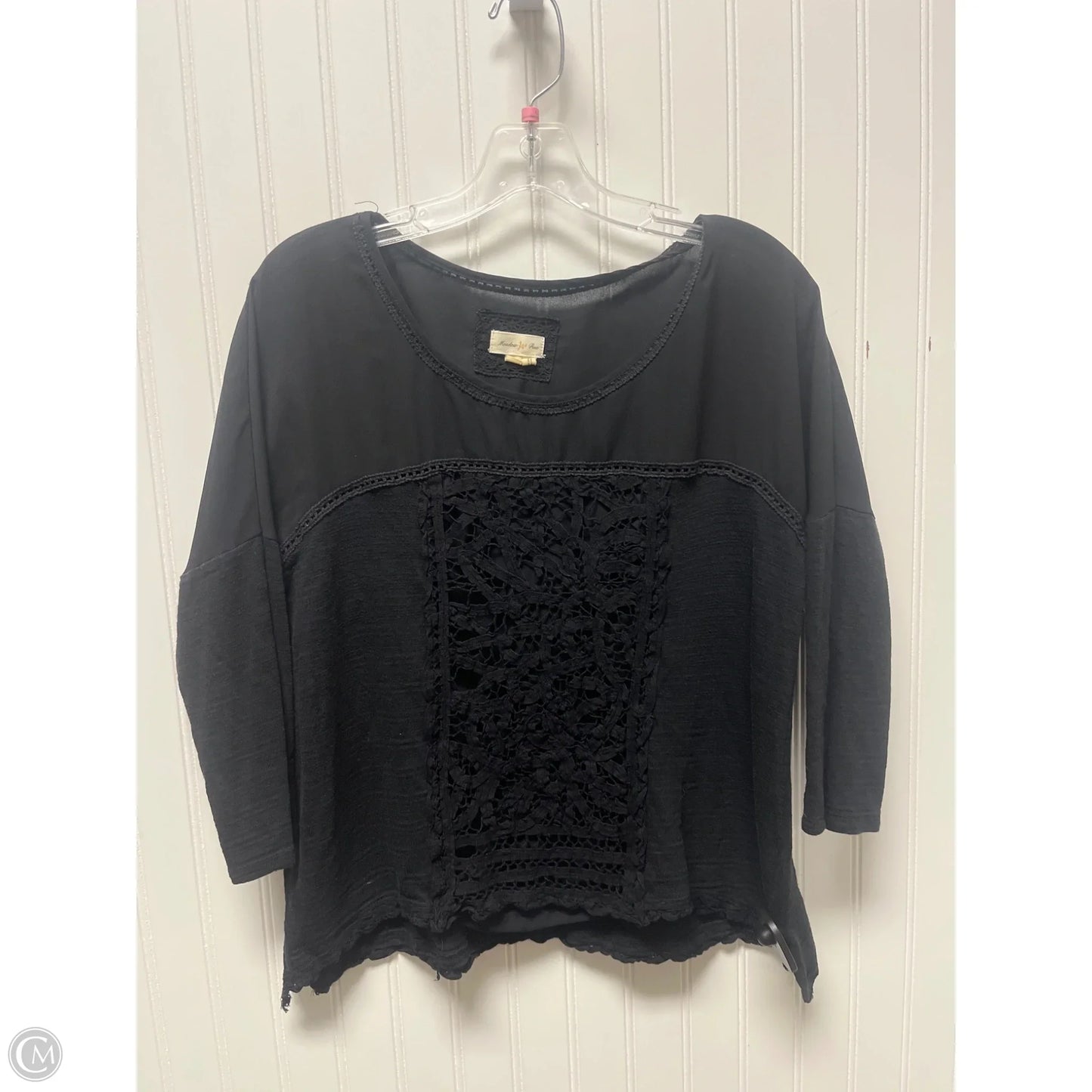 Top Long Sleeve By Meadow Rue In Black, Size: M