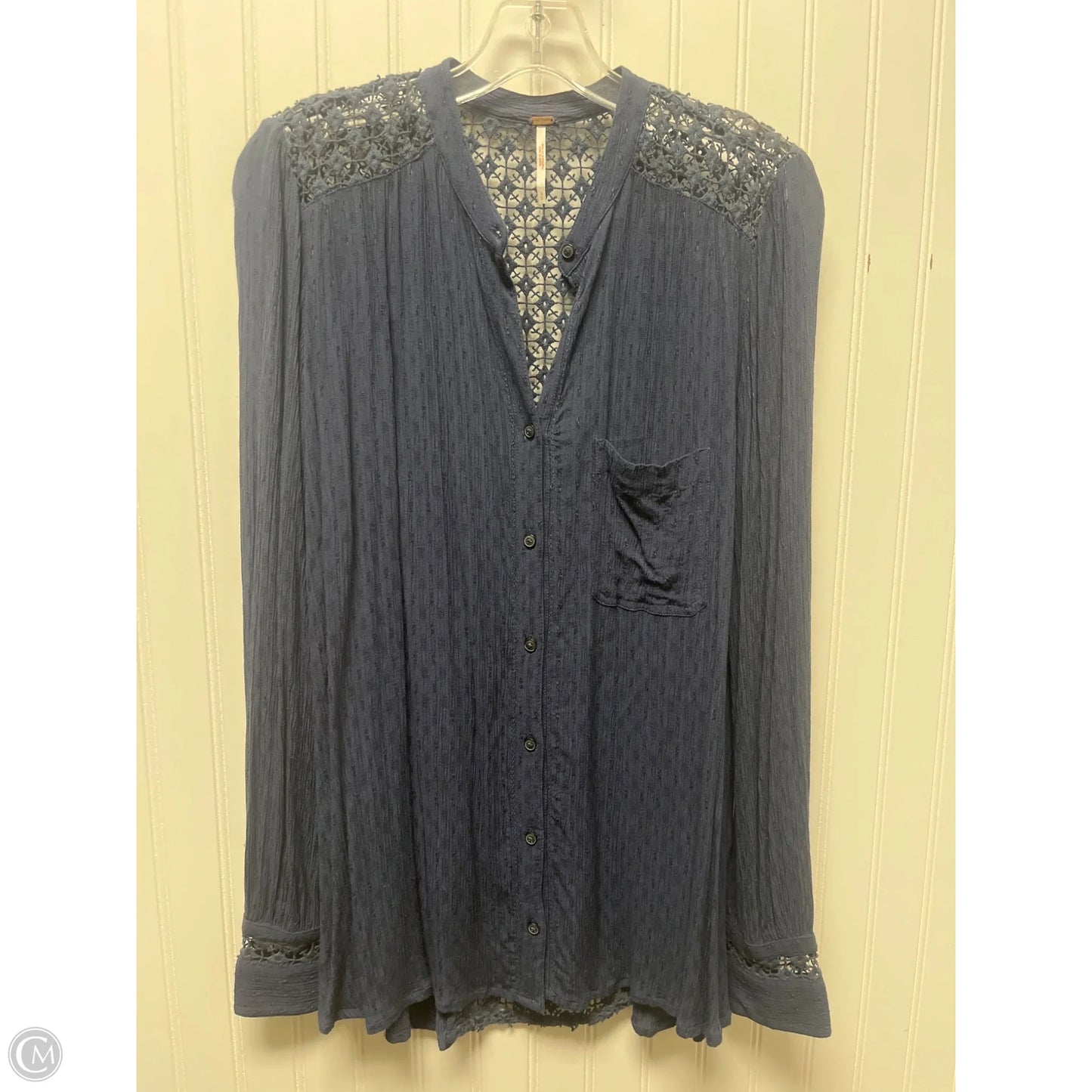 Top Long Sleeve By Free People In Navy, Size: Sp